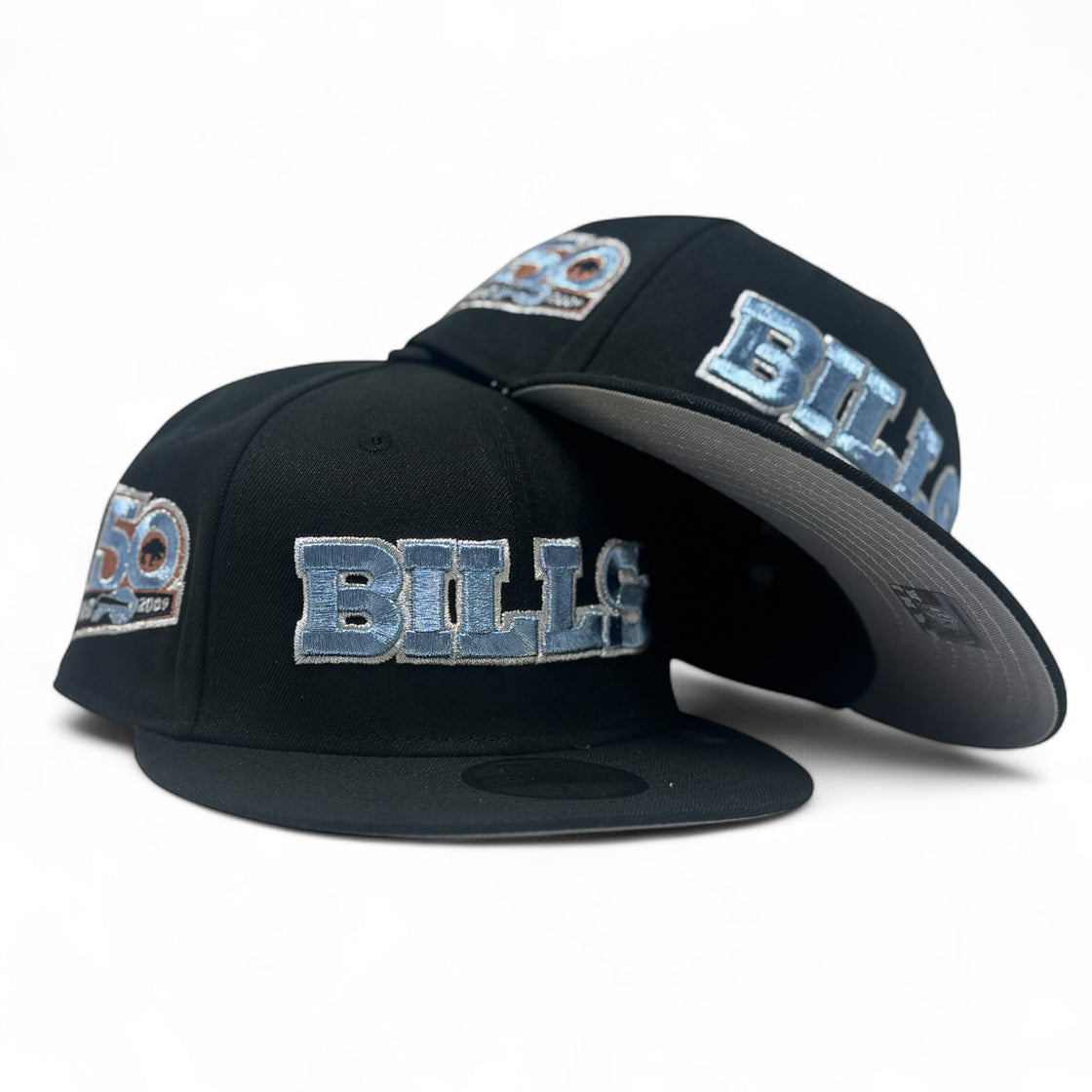 Buffalo Bills 50th Anniversary Black NFL New Era Fitted Hats