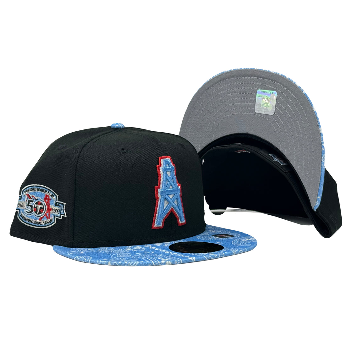 Houston Oilers 50th Anniversary NFL Paisley Collection 59Fifty New Era Fitted Hat