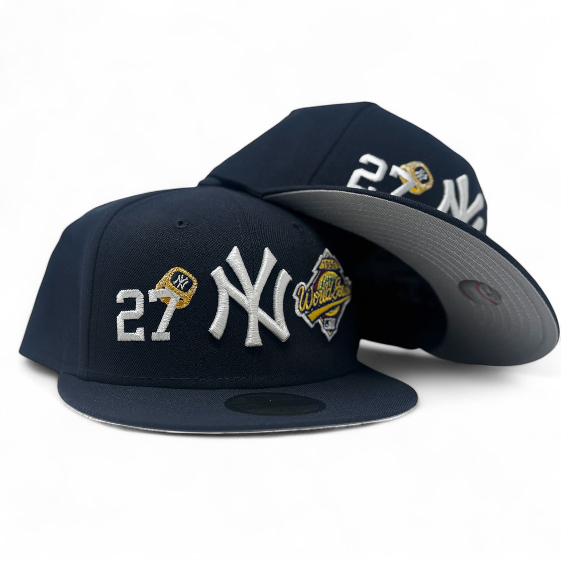 New York Yankees 27X Champions Multi Logo Navy Blue Fitted Hats