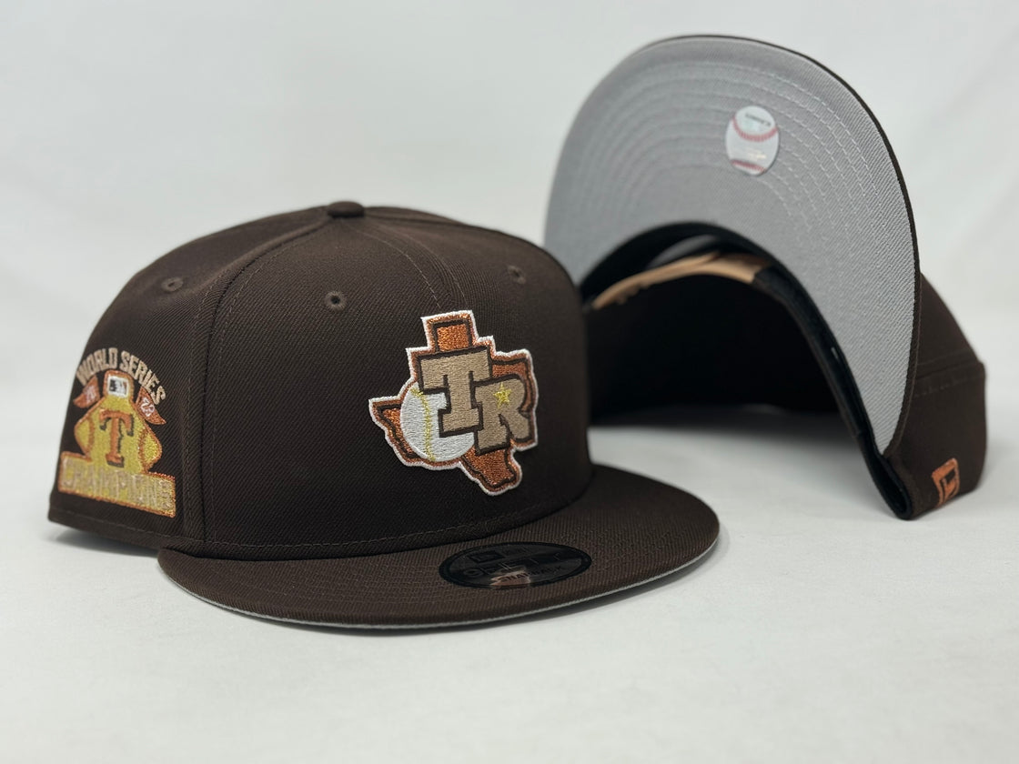 Texas Rangers 2023 World Series Champions Dark Brown 9Fifty New Era Snapback Hat