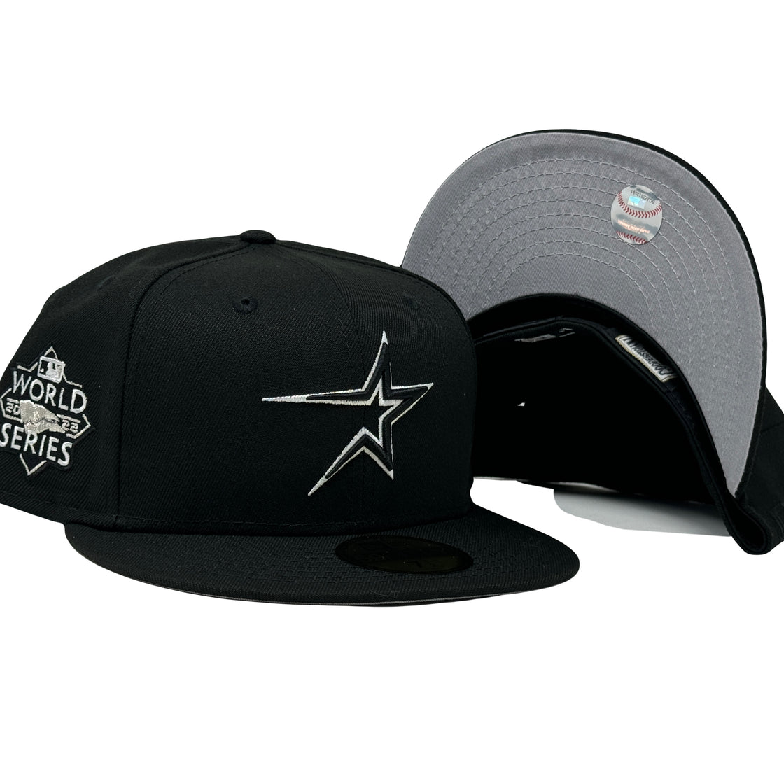 Houston Astros 2022 World Series Black and white Pack 59Fifty New Era Fitted Hat
