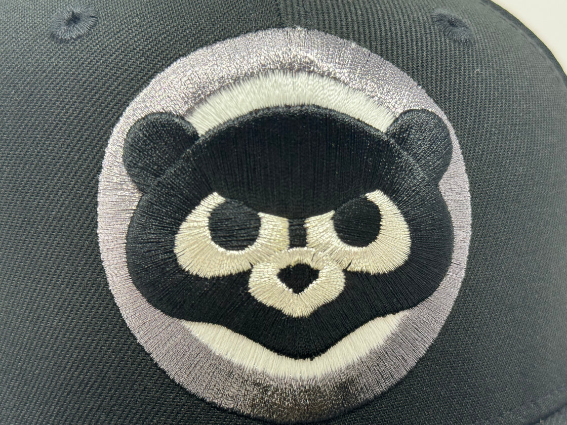 Chicago Cubs Be Alert Foul Balls Logo Fitted Hats-Black