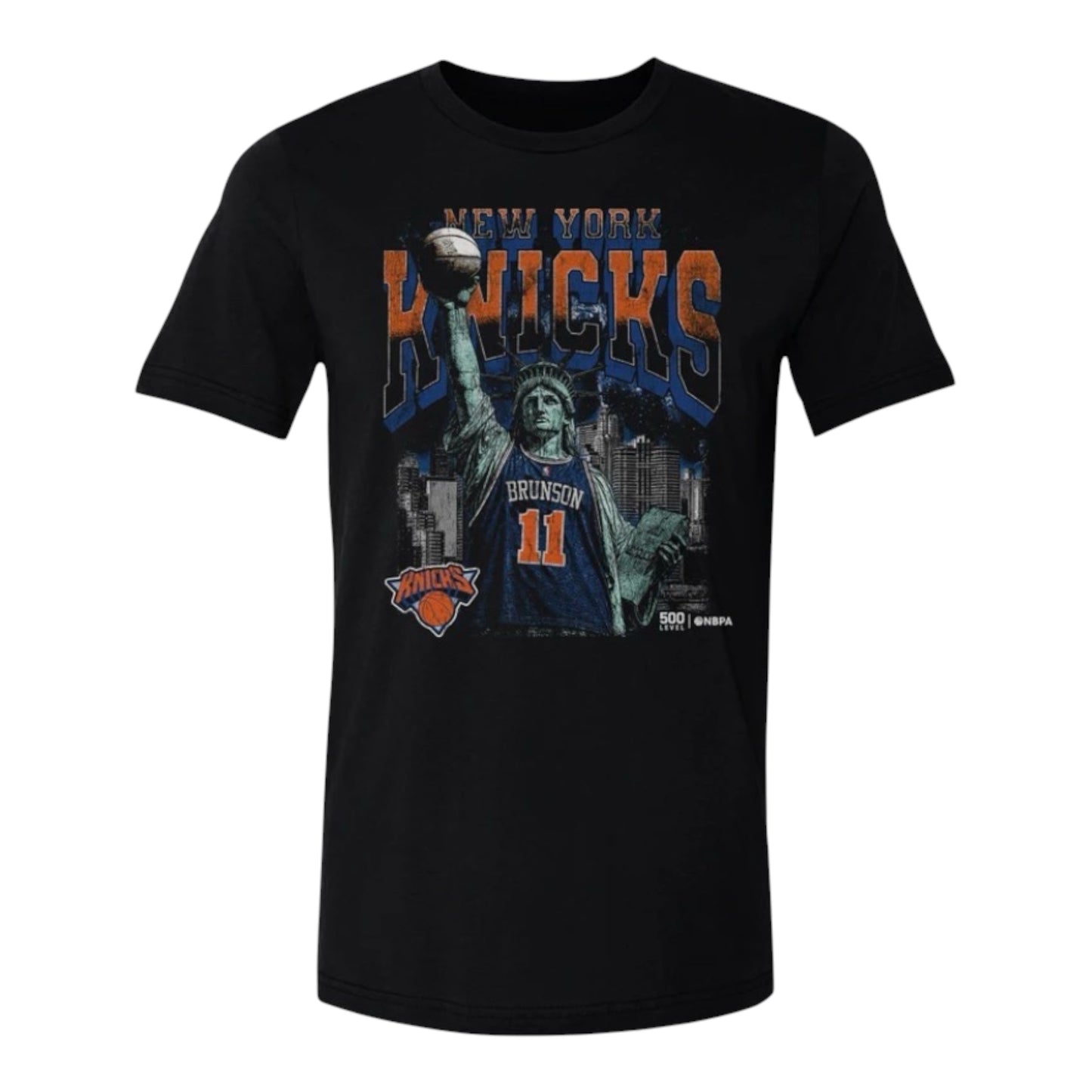 Jalen Brunson New York Knicks 500 Level Statue of Liberty T-Shirt - Black