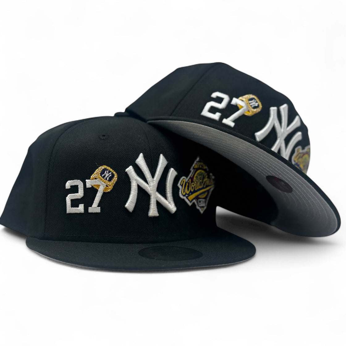 New York Yankees 27X Champions Multi Logo Fitted Hats-Black