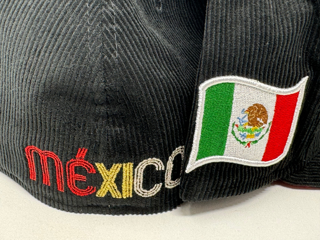 Mexico World Baseball Classic 2023 Black Corduroy Red Brim New Era Fitted Hat