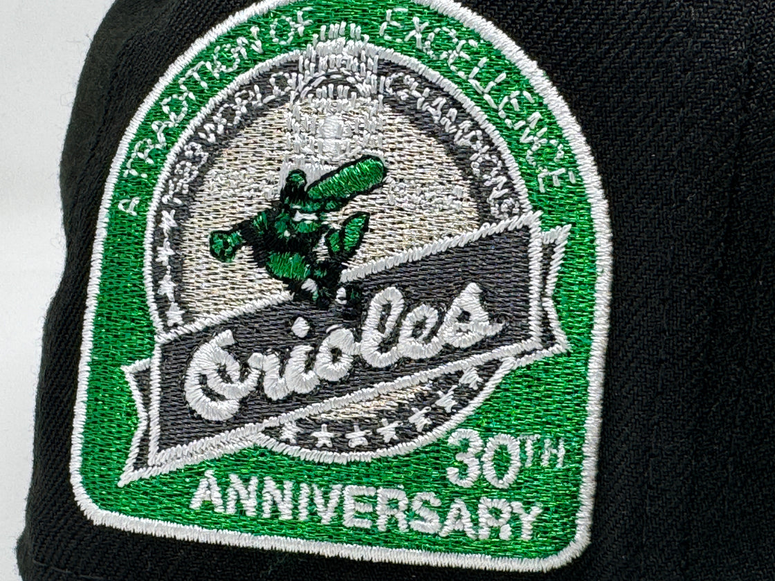 Baltimore Orioles 30th Anniversary Black Kelly Green 59Fifty New Era Fitted Hat