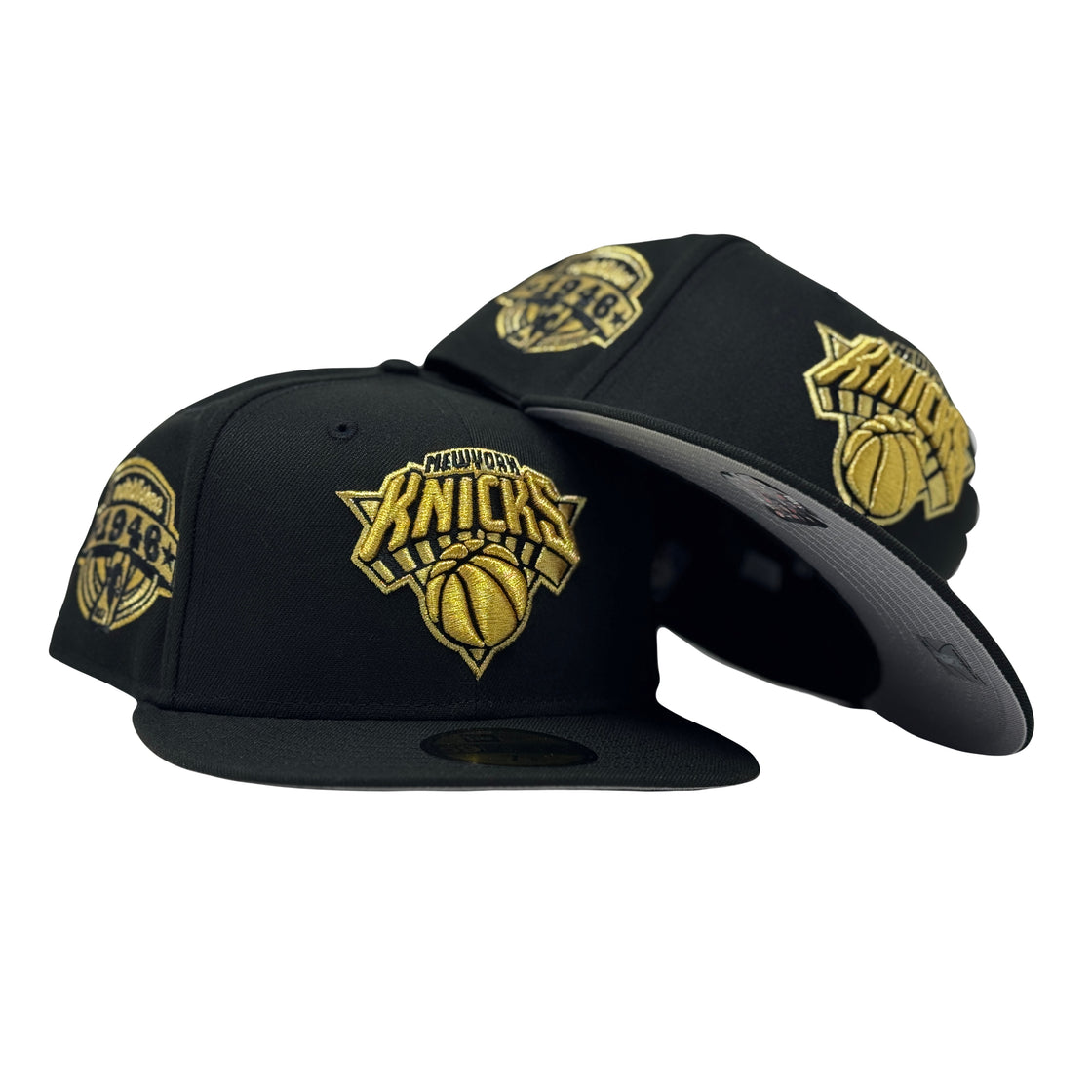 New York Knicks 1946 Established Metallic Gold Logo Fitted Hat