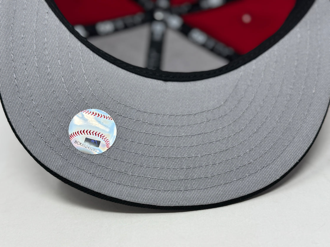 Montreal Expos Olympic Stadium Fitted Hats-Red Black