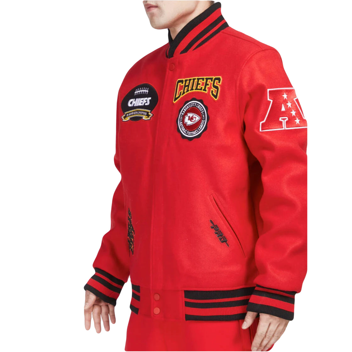 Kansas City Chiefs Pro Standard All Red Wool Varsity Heavy Jacket