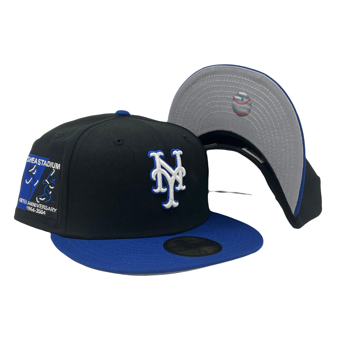 New York Mets Shea Stadium 40th Anniversary Black Royal New Era Fitted Hat