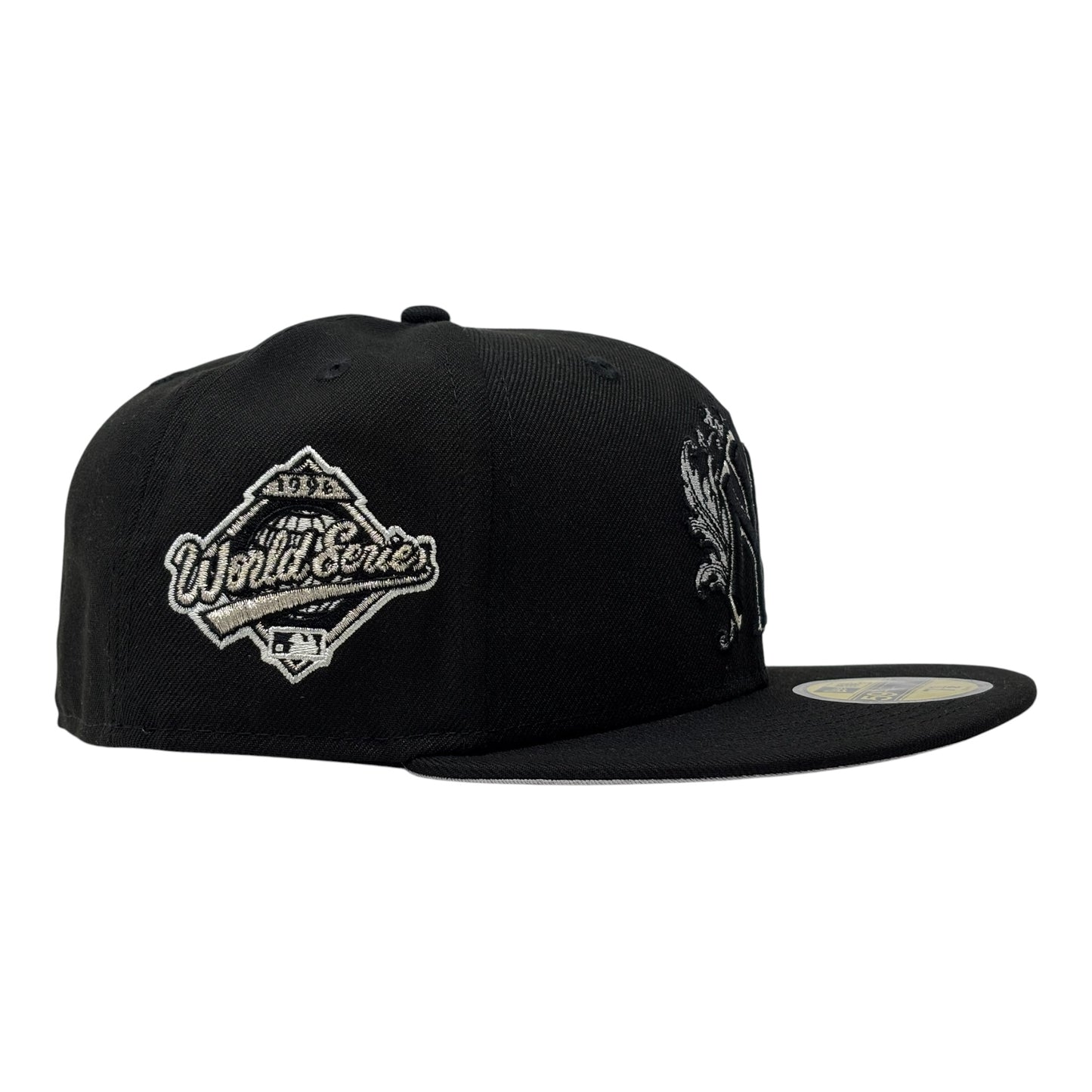 New York Yankees 1996 World Series iconic interlocking Fitted Hats-Black