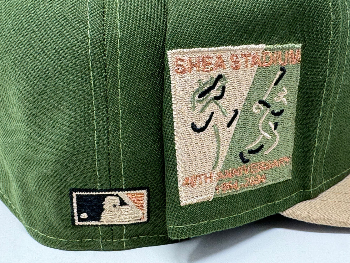 New York Mets Shea Stadium 40th Anniversary Olive Camel New Era Fitted Hat