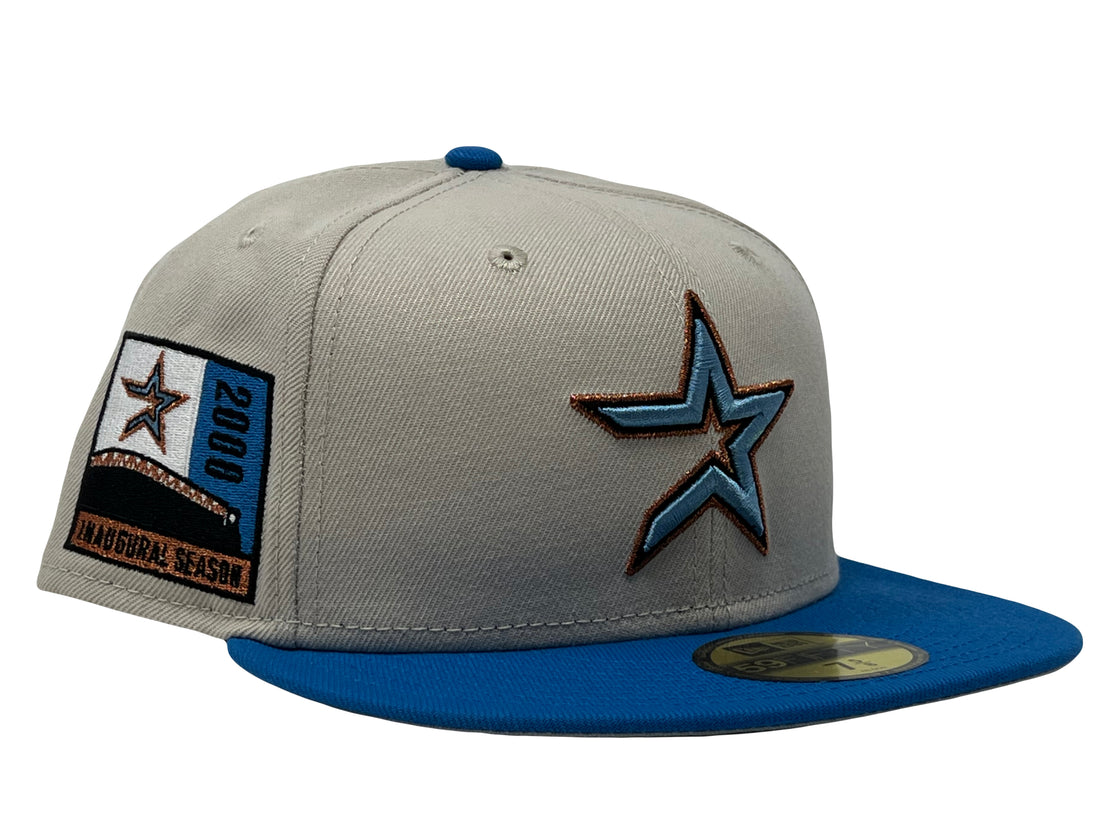 Houston Astros Stone Pack Blue Jewel Visor New Era Fitted HatStone Pack Houston Astros 2010 Inaugural Season New Era Fitted Hat