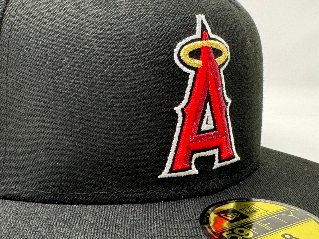 Los Angeles Angels 50th Anniversary Black Red Brim New Era Fitted Hat