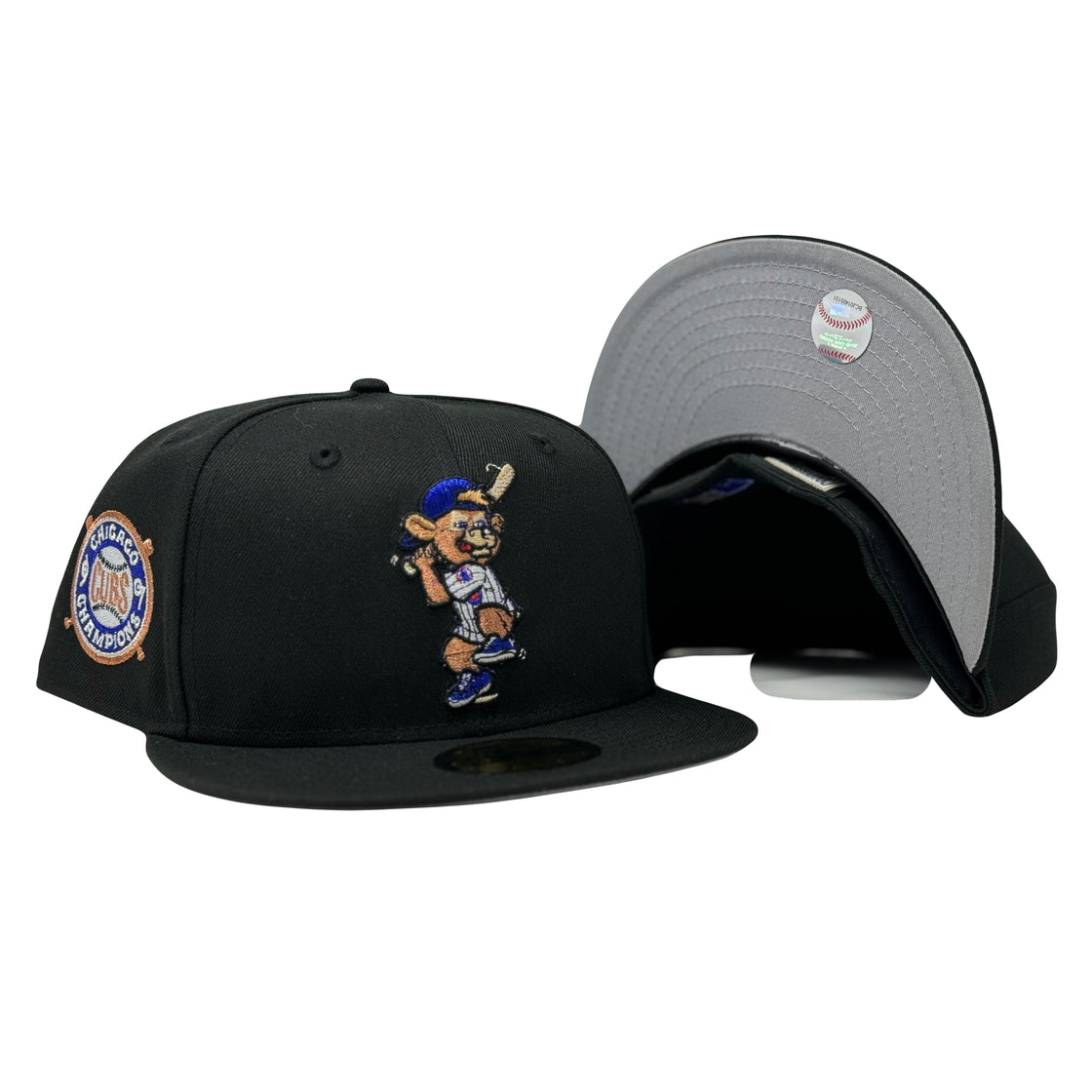 Chicago Cubs 1907 World Series Champions Mascot logo New Era Fitted Hat