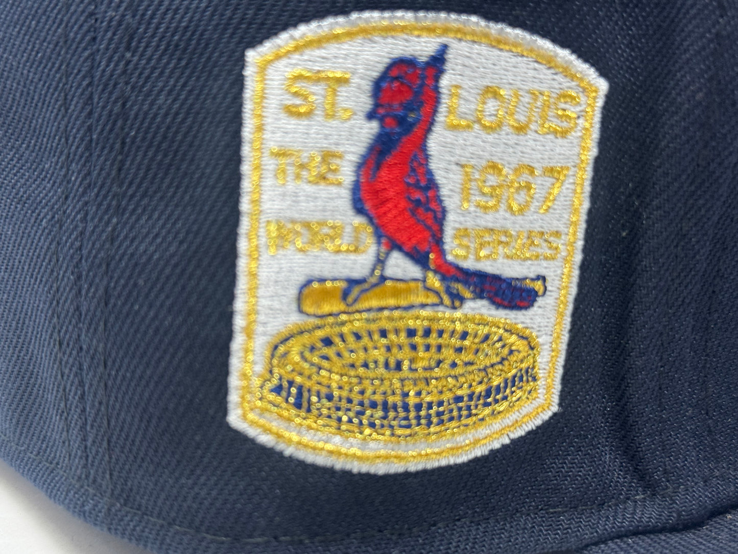 St. Louis Cardinals 1967 World Series Gray Brim New Era Fitted Hat- Navy