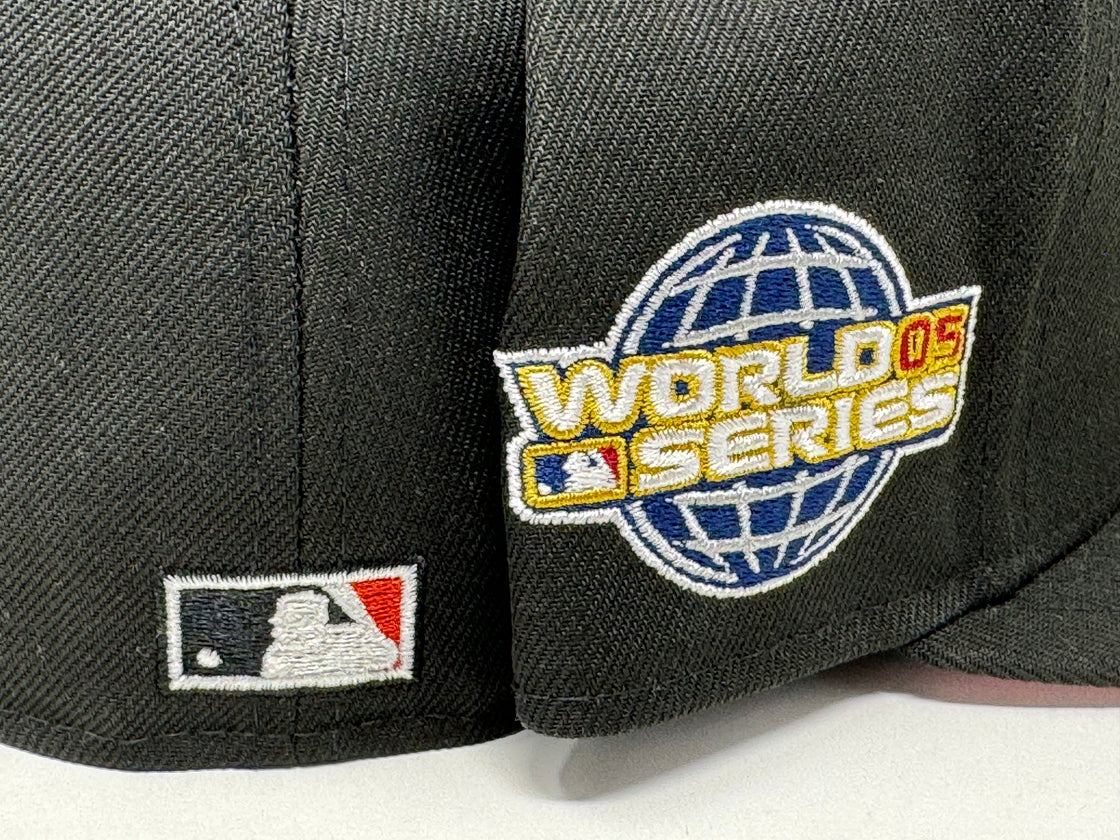 Houston Astros 2005 World Series Black Pink Brim New Era Fitted Hat