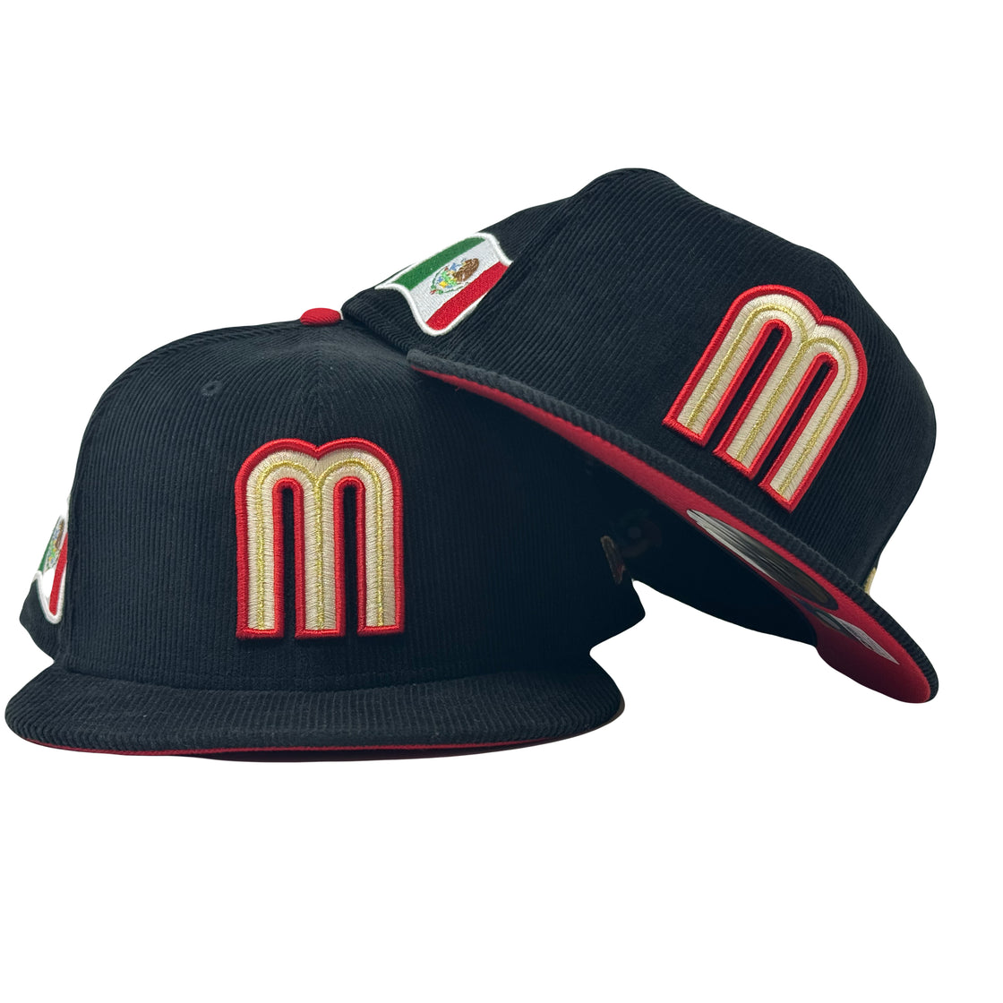 Mexico World Baseball Classic 2023 Black Corduroy Red Brim New Era Fitted Hat
