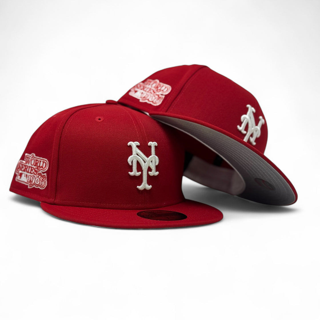 New York Mets 1986 World Series Fitted Hats- Red