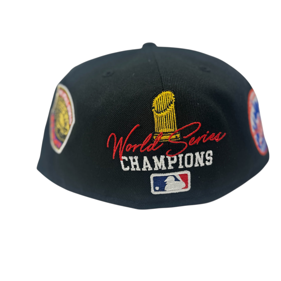 New York Mets 2X Champions Multi Logo Fitted Hats-Black