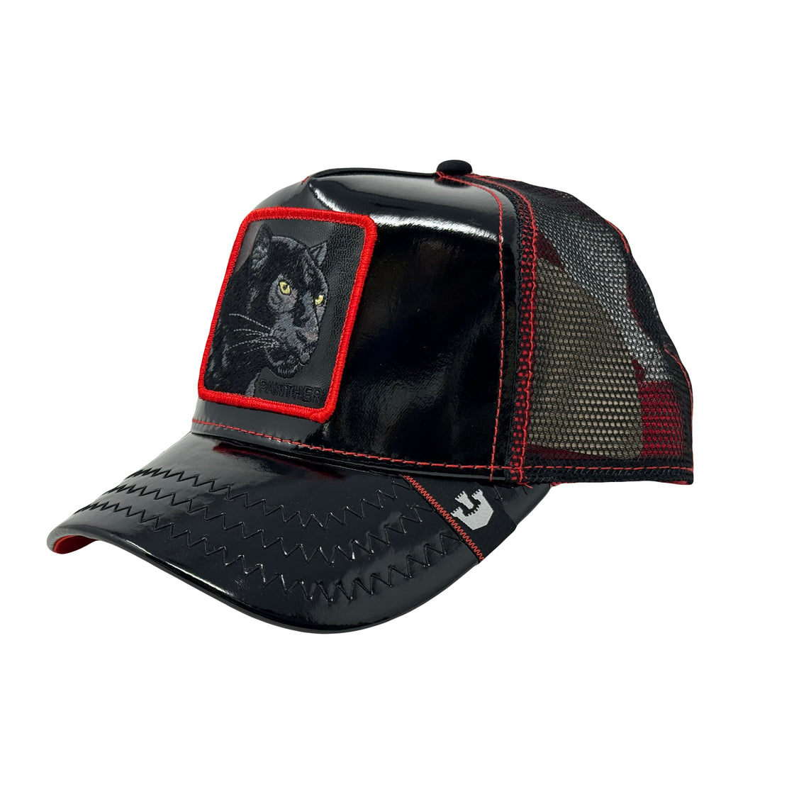 Goorin Bros Power Forever Panther Patent Leather Trucker Hat