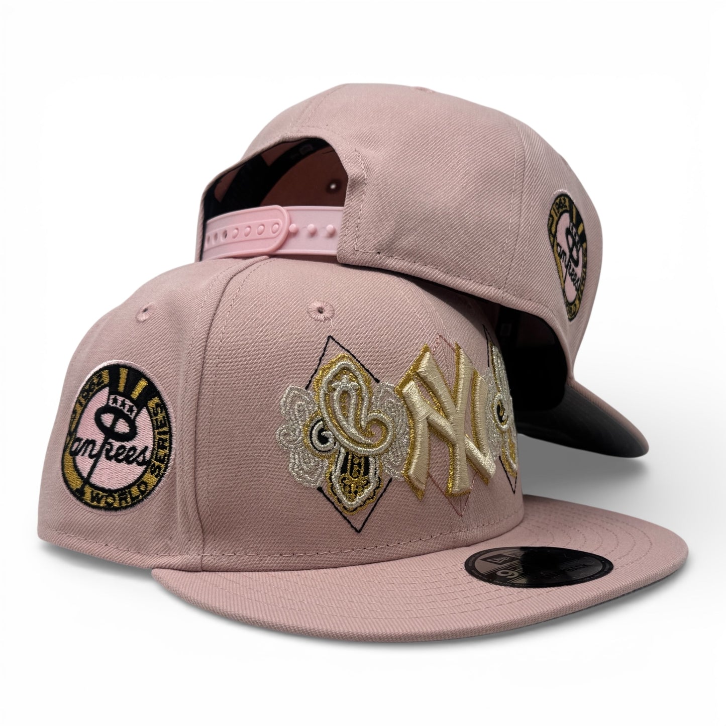 New York Yankees 1962 World Series Paisley print Snapback Hats-pink