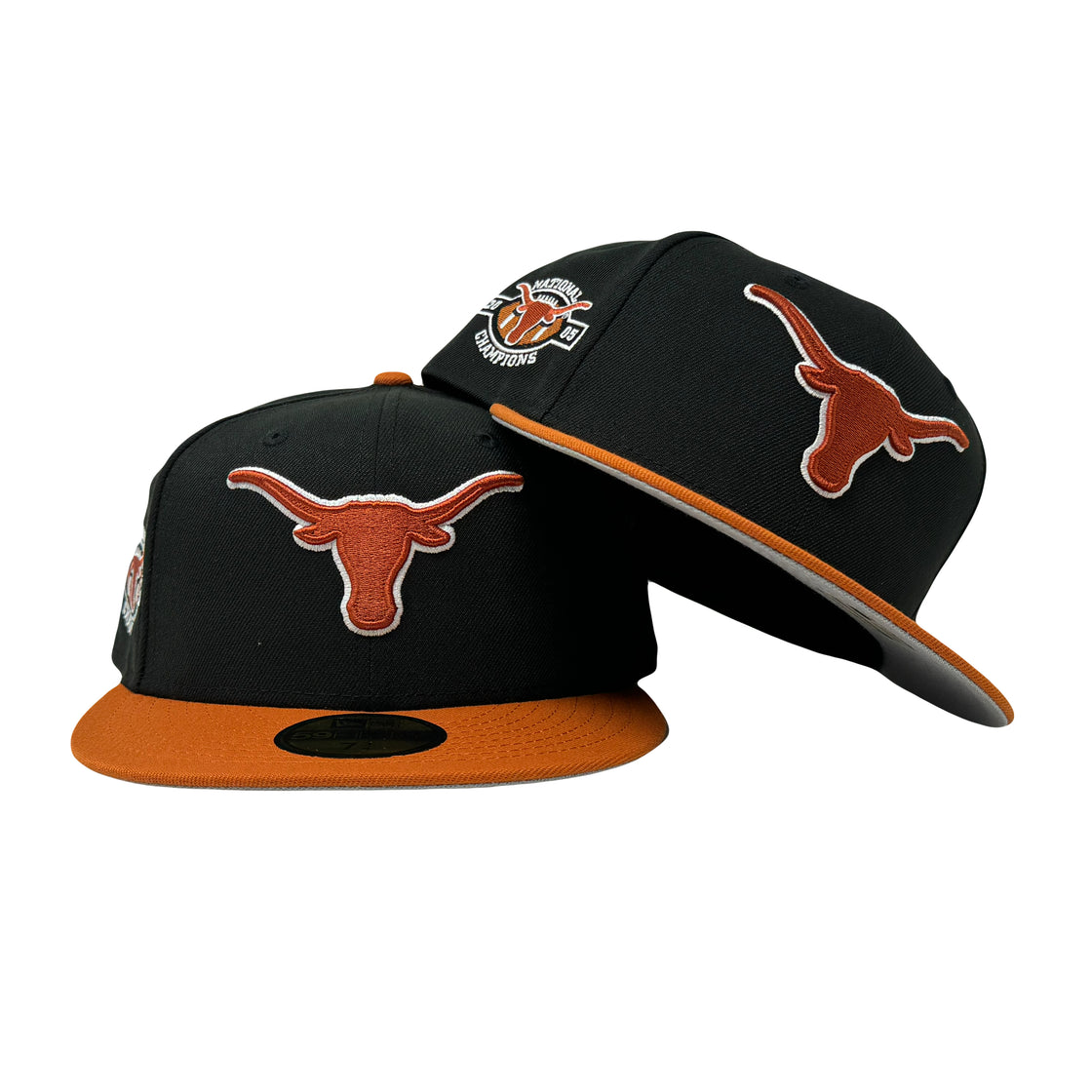 Texas Longhorn 2005 National Champions Black Burnt Orange 59Fifty New Era Fitted Hat