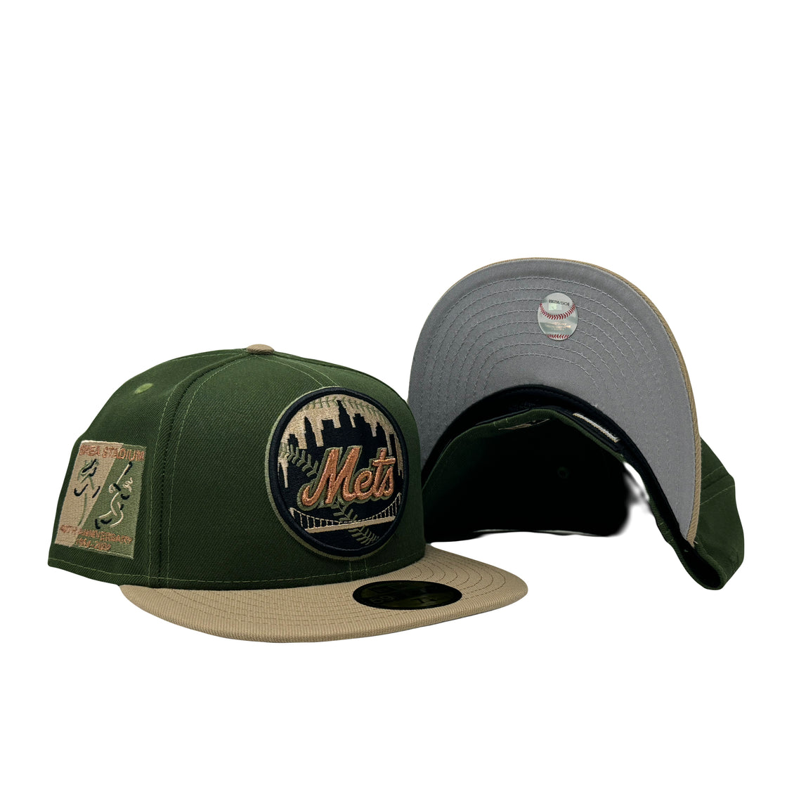 New York Mets Shea Stadium 40th Anniversary Olive Camel New Era Fitted Hat