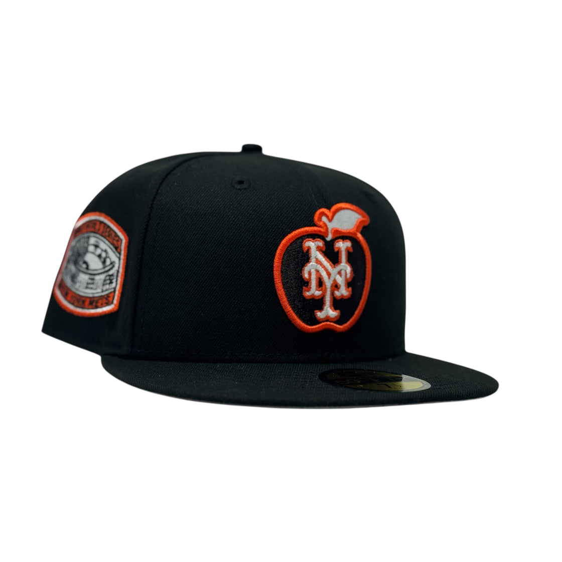 New York Mets 1969 World Series Apple Logo Fitted Hat-Black