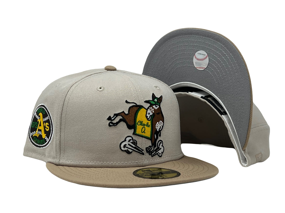 Stone Pack Oakland Athletics Mascot Logo New Era Fitted Hat