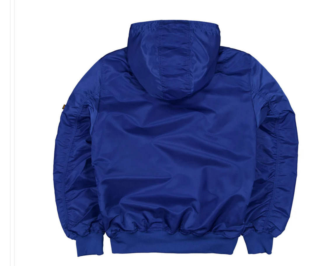 New York Giants X Alpha X New Era L-2B Royal Blue Bomber Jacket with Hood