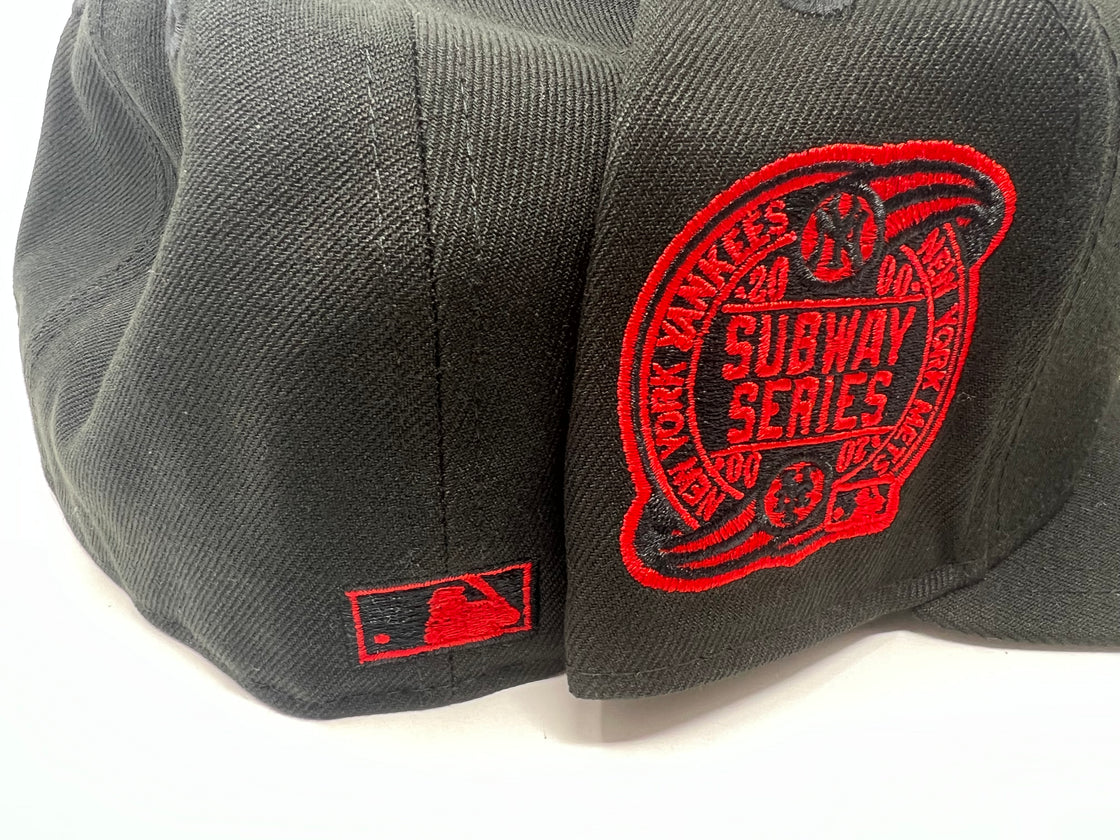 NEW YORK YANKEES SUBWAY SERIES BLACK GRAY BRIM 5950 NEW ERA FITTED HAT