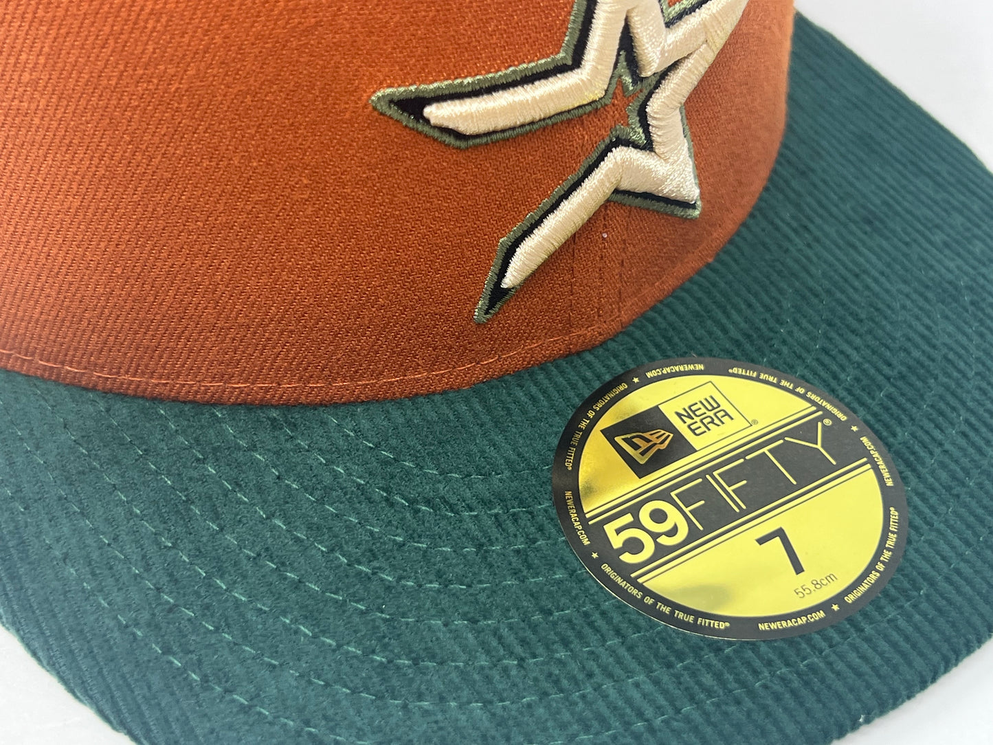 HOUSTON ASTROS 2010 INAUGURAL SEASON PUMPKIN PACK GREEN CORDUROY VISOR NEW ERA FITTED HAT