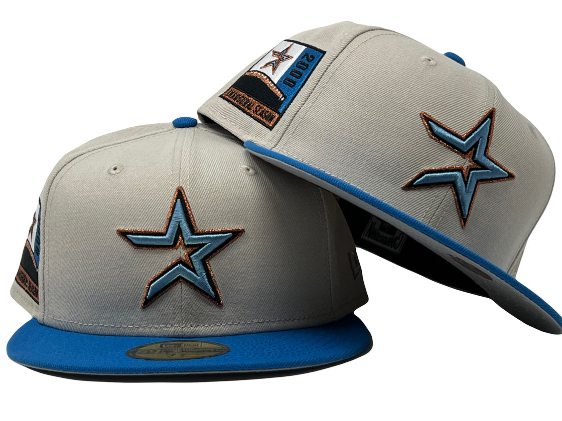 Houston Astros Stone Pack Blue Jewel Visor New Era Fitted HatStone Pack Houston Astros 2010 Inaugural Season New Era Fitted Hat