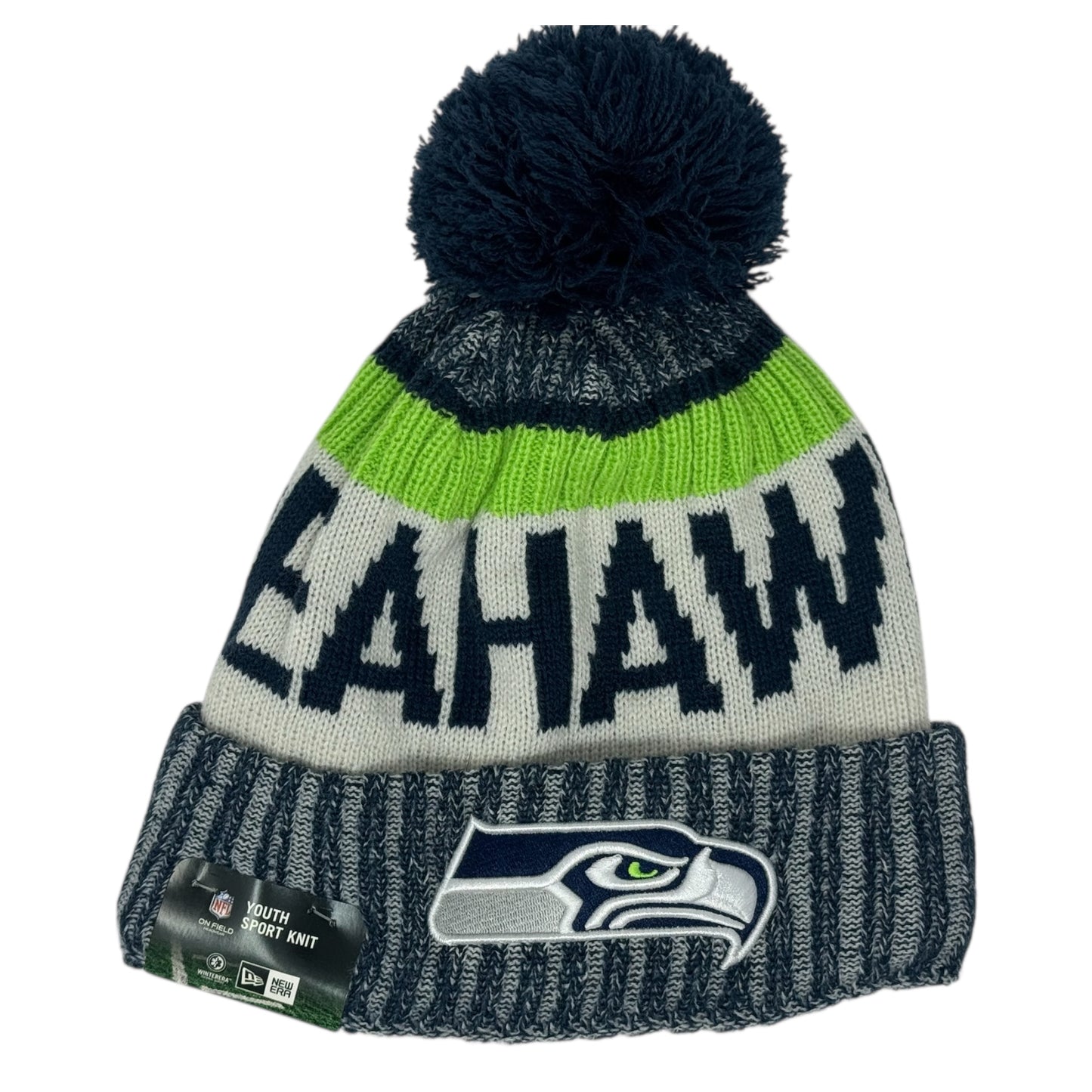 Seattle Seahawks Sideline Sports Knit Beanie Cap Hat Authentic New Era