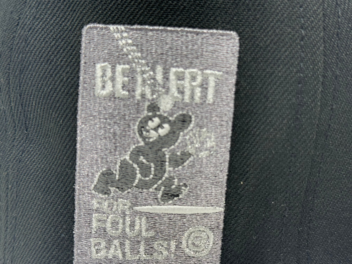 Chicago Cubs Be Alert Foul Ball Logo New Era Fitted Hats-Metallic Black