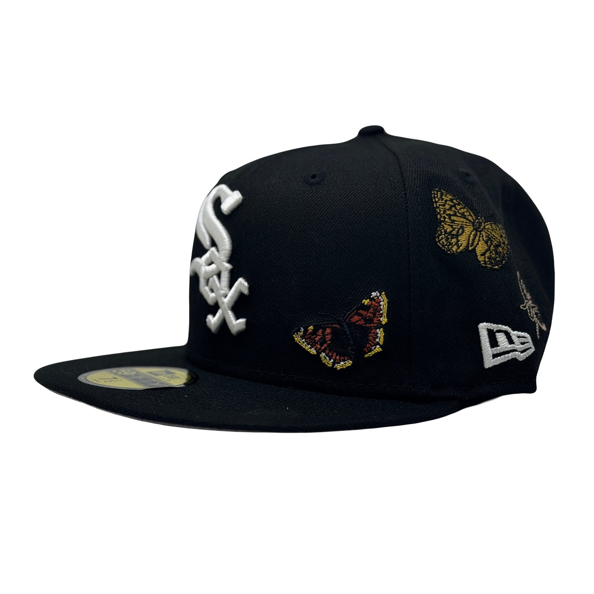 Women's Embroidered Baseball Cap - Butterfly & Flowers Sequined Trucker Hat, Adjustable (White)