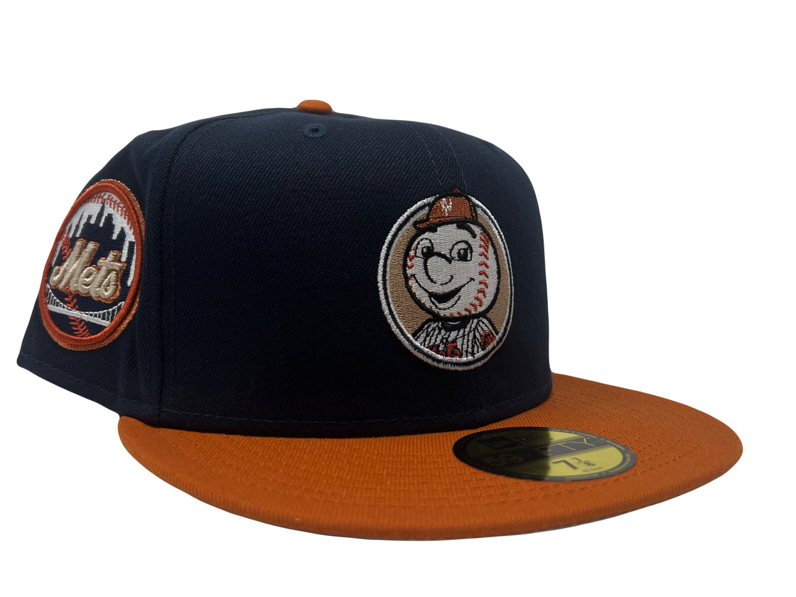NEW YORK METS MR. METS MAN NAVY/ RUST ORANGE NEW ERA FITTED HAT