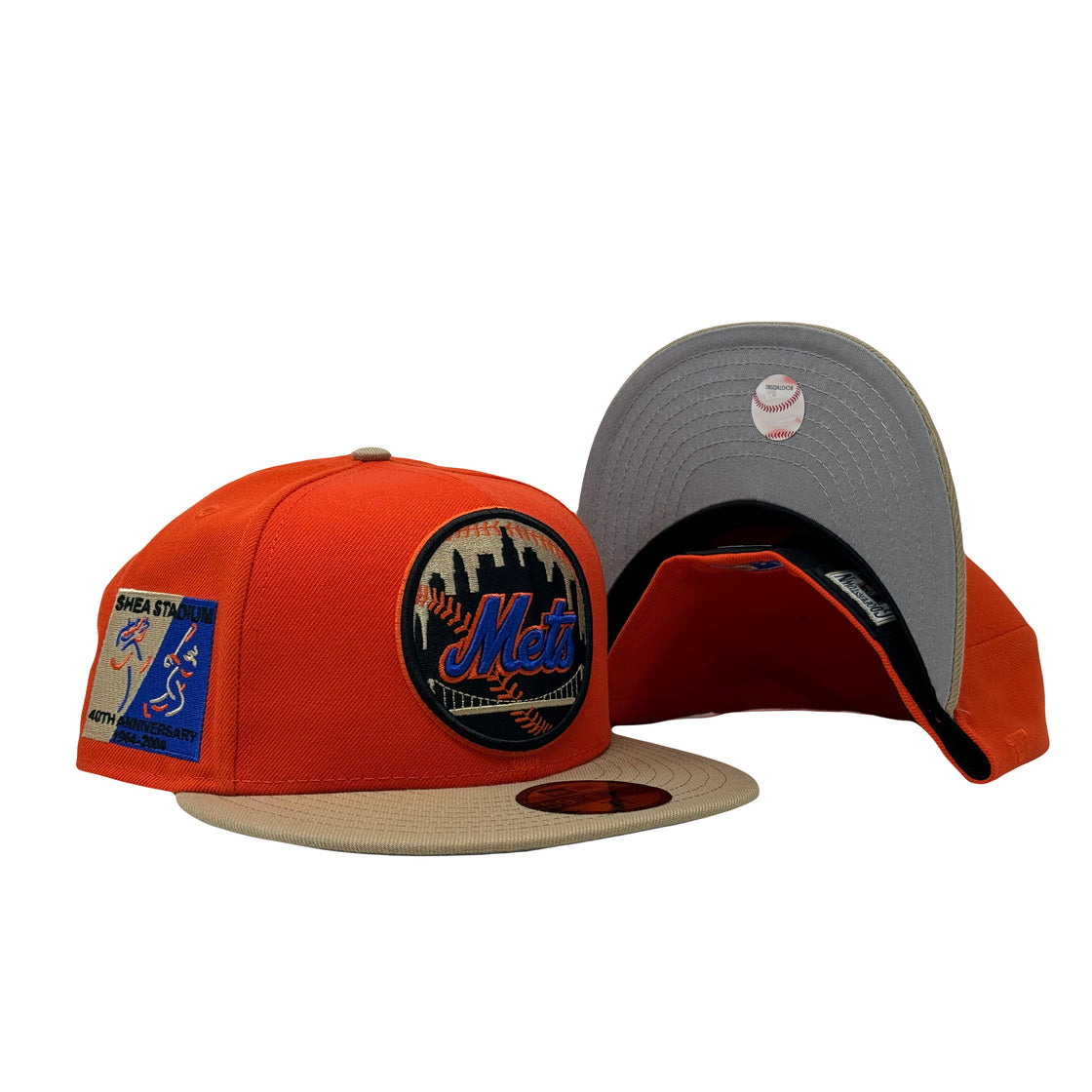 New York Mets Shea Stadium 40th Anniversary Orange Camel New Era Fitted Hat