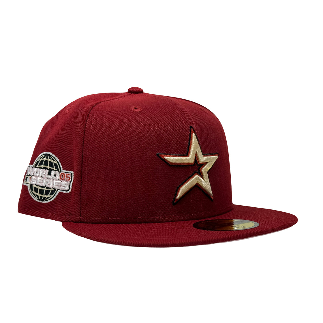 Houston Astros 2005 World Series Brick Red Pink Brim New Era Fitted Hat