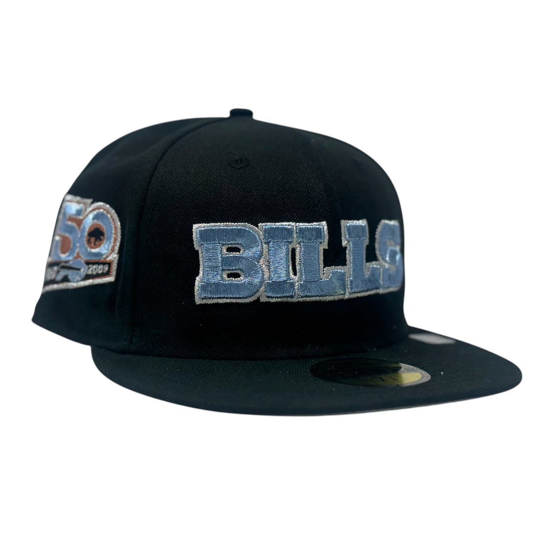 Buffalo Bills 50th Anniversary Black NFL New Era Fitted Hats