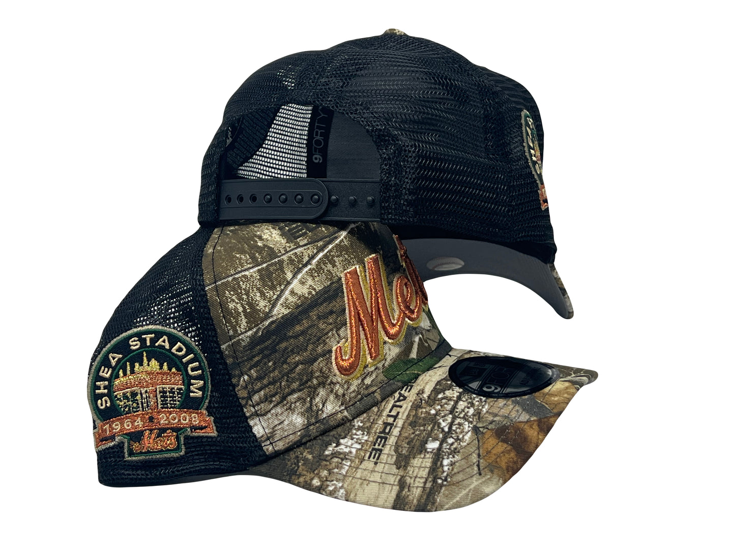 New York Mets New Era 9Forty A-Frame Real tree Shea Stadium Trucker Snapback Hat