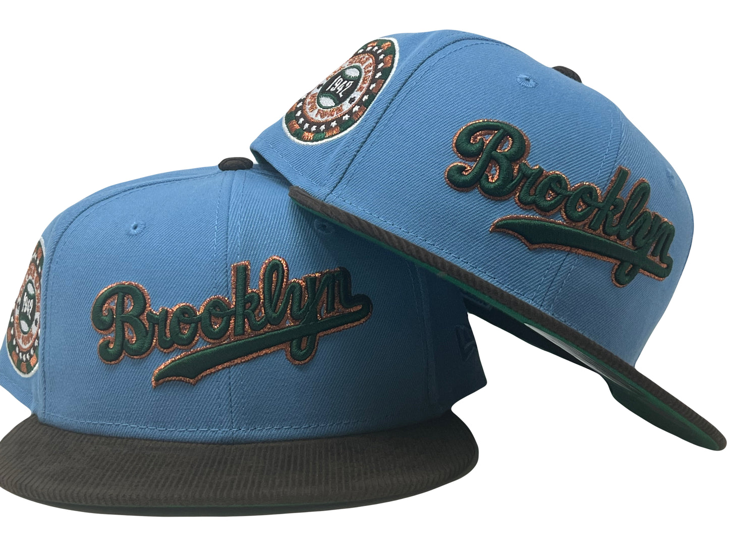 BROOKLYN DODGERS JACKIE ROBINSON 1942 ALL STAR GAME WALNUT CORDUROY VISOR NEW ERA FITTED HAT