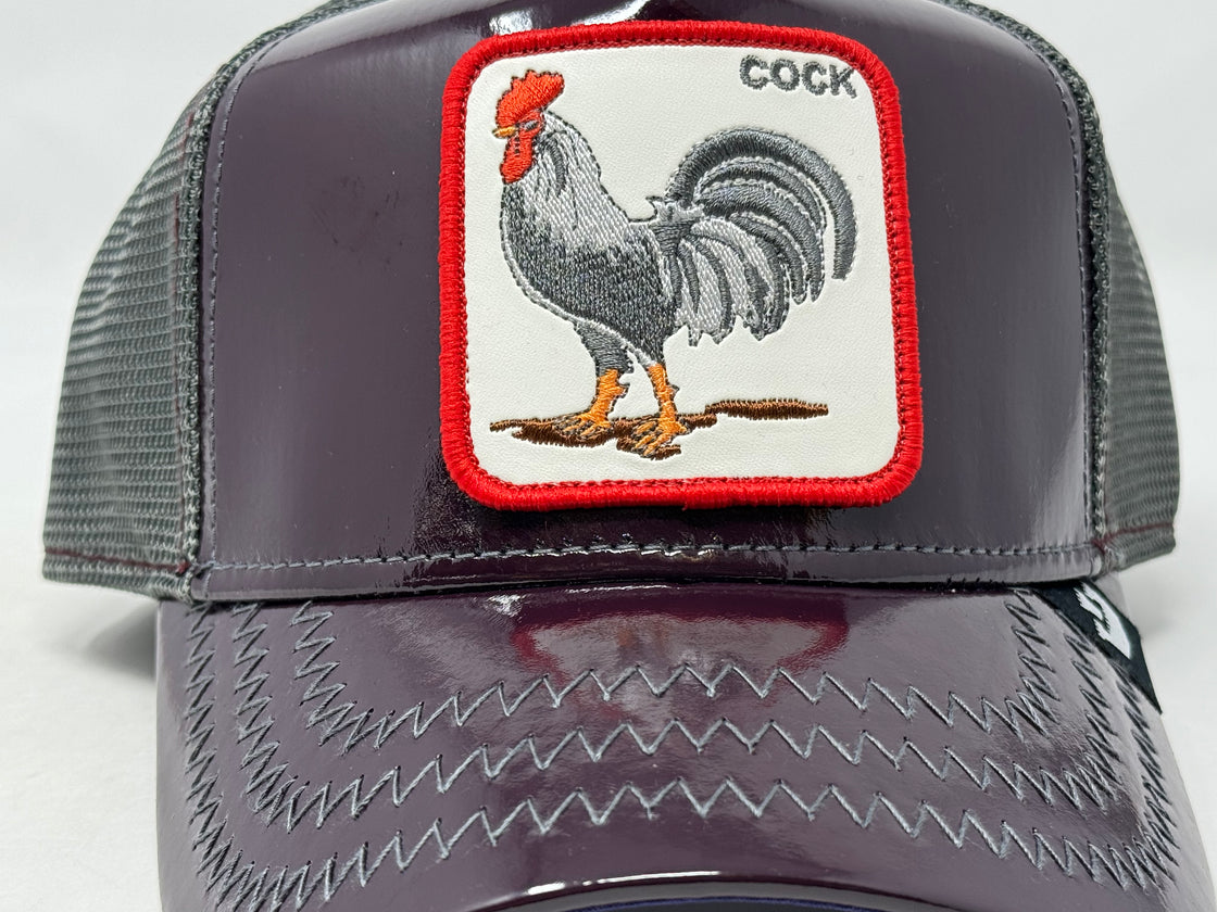 Goorin Bros The Cock Will Prevail Patent Leather Trucker Hat