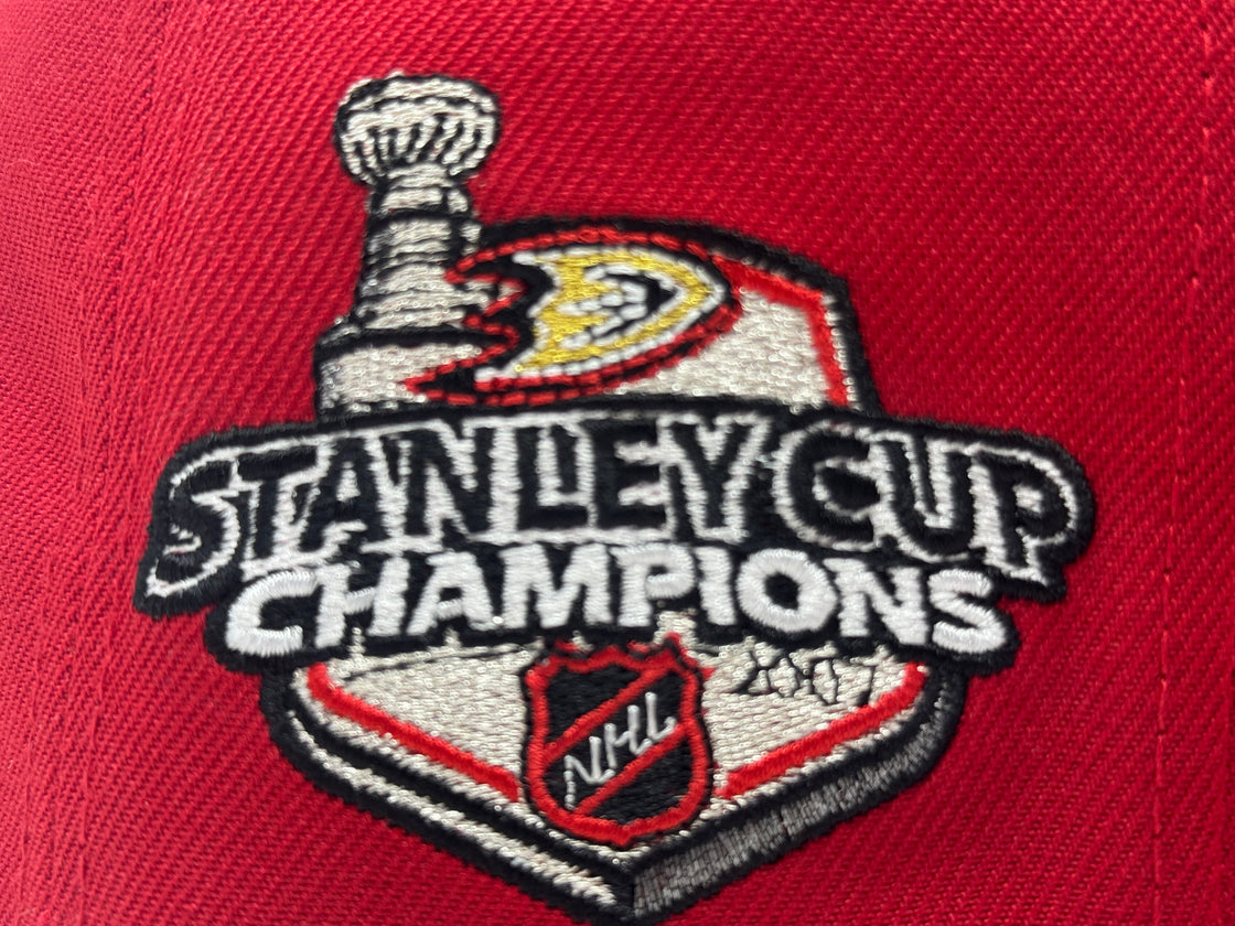Anaheim Ducks Stanley Cup Champions Fitted Hats-Red
