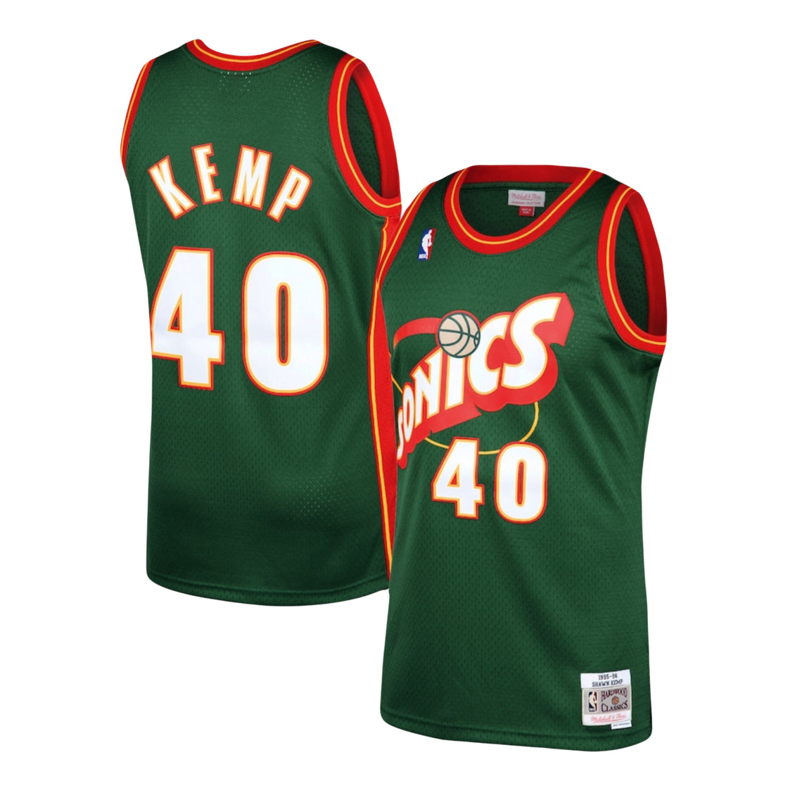 Men's Seattle SuperSonics Shawn Kemp Mitchell & Ness Green 40 Classics Swingman Jersey