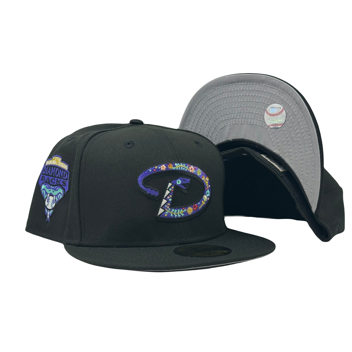Arizona Diamondbacks 1998 Inaugural Season Floral Pack Black 59Fifty New Era Fitted Hat