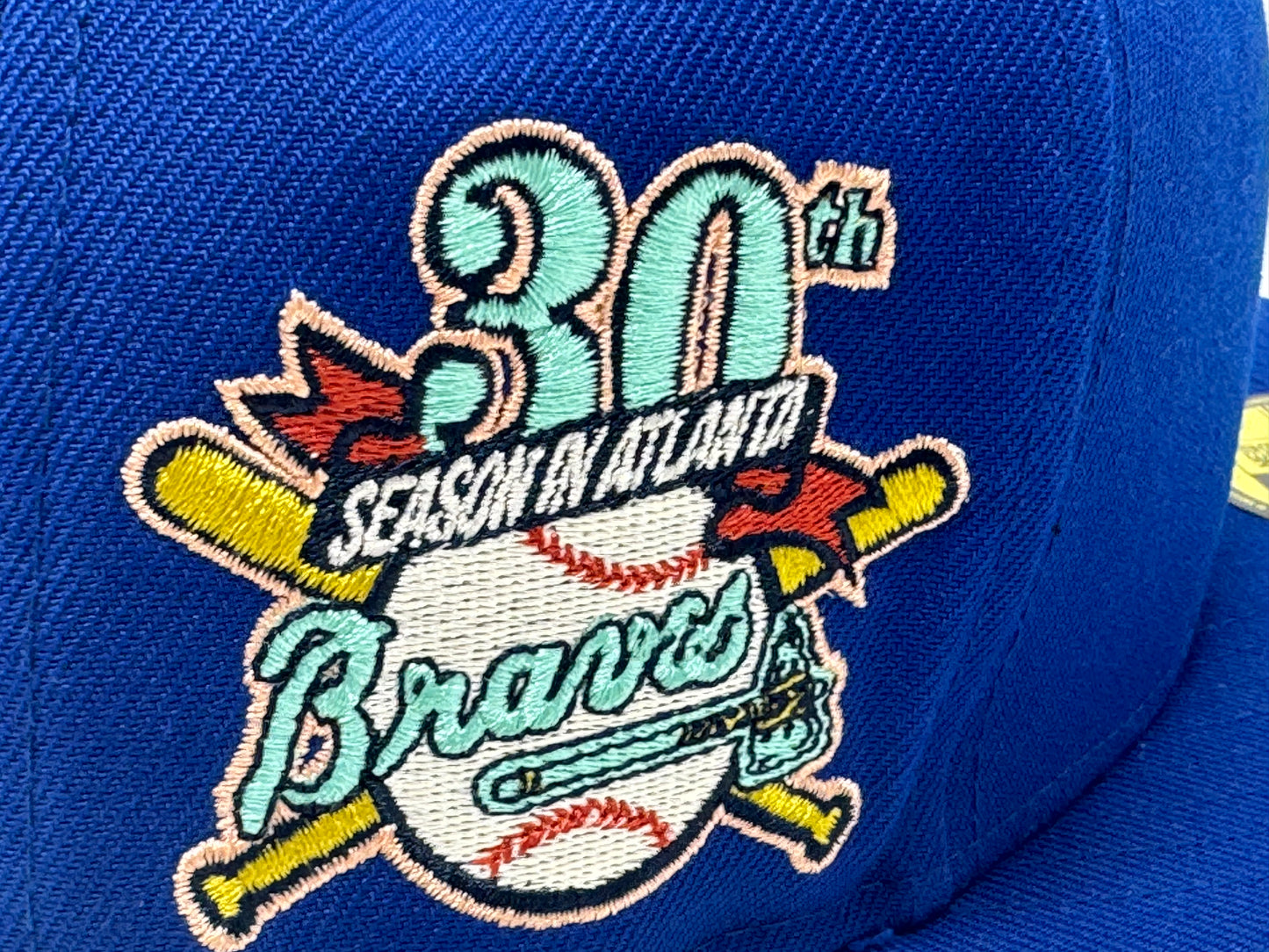 Atlanta Braves 30th Anniversary Floral Pack Light Royal 59Fifty New Era Fitted Hat