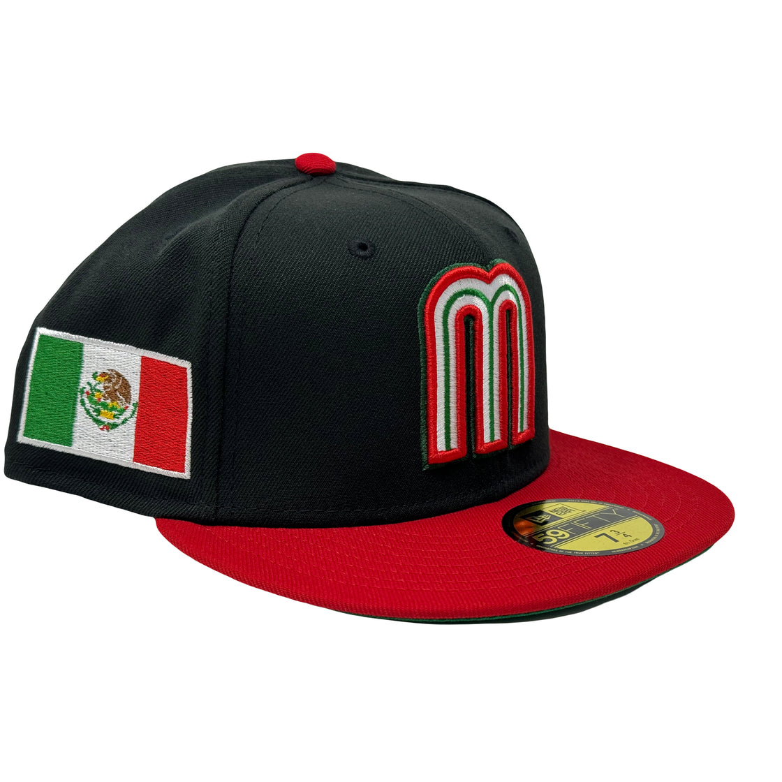 Mexico World Baseball Classic Black Red Visor 5950 New Era Fitted Hat