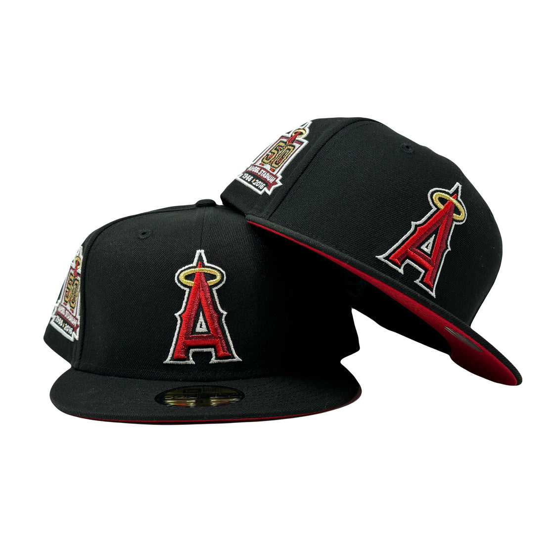 Los Angeles Angels 50th Anniversary Black Red Brim New Era Fitted Hat